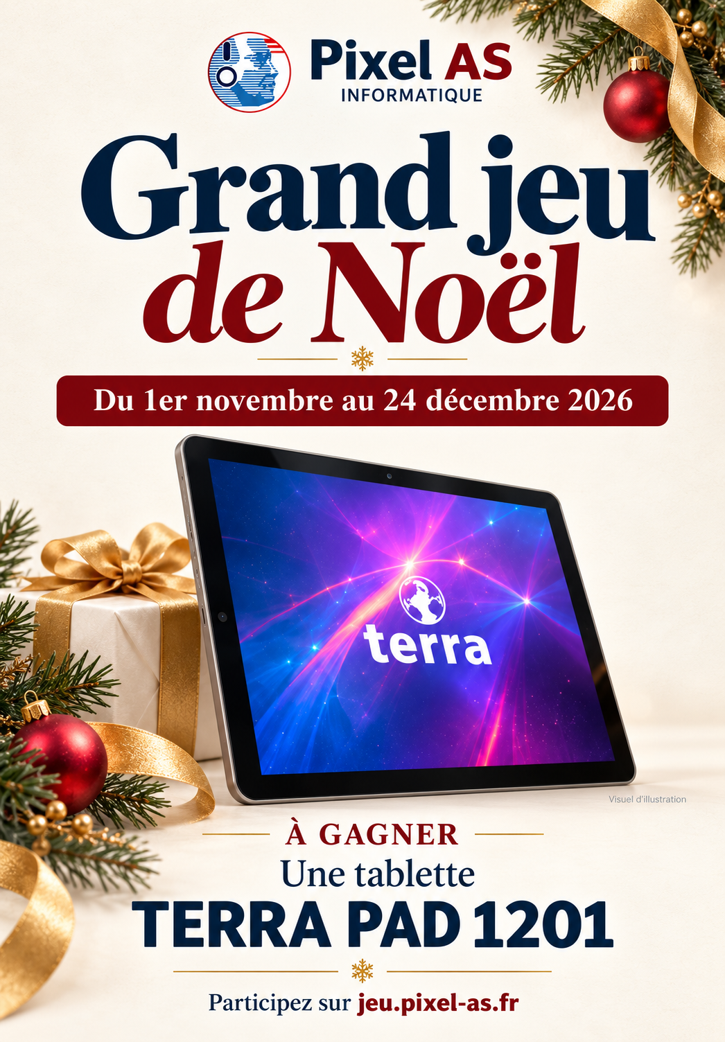 Affiche de Noël et tablette TERRA PAD 1201